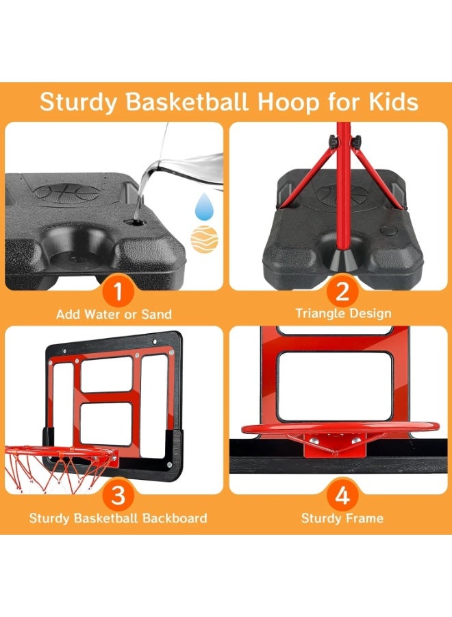 YelaJoy Portable Basketball Hoop, Outdoor 3.5FT-6.2FT Height Adjustable Goal System with Fillable Base, for Teens Youth Adults in Backyard/Driveway/Indoor,Basketball Goal Toys Outdoor Indoor Game Gifts for Boys - Image 3